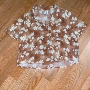 Abound Floral Rust Orange/Brown Crop Top